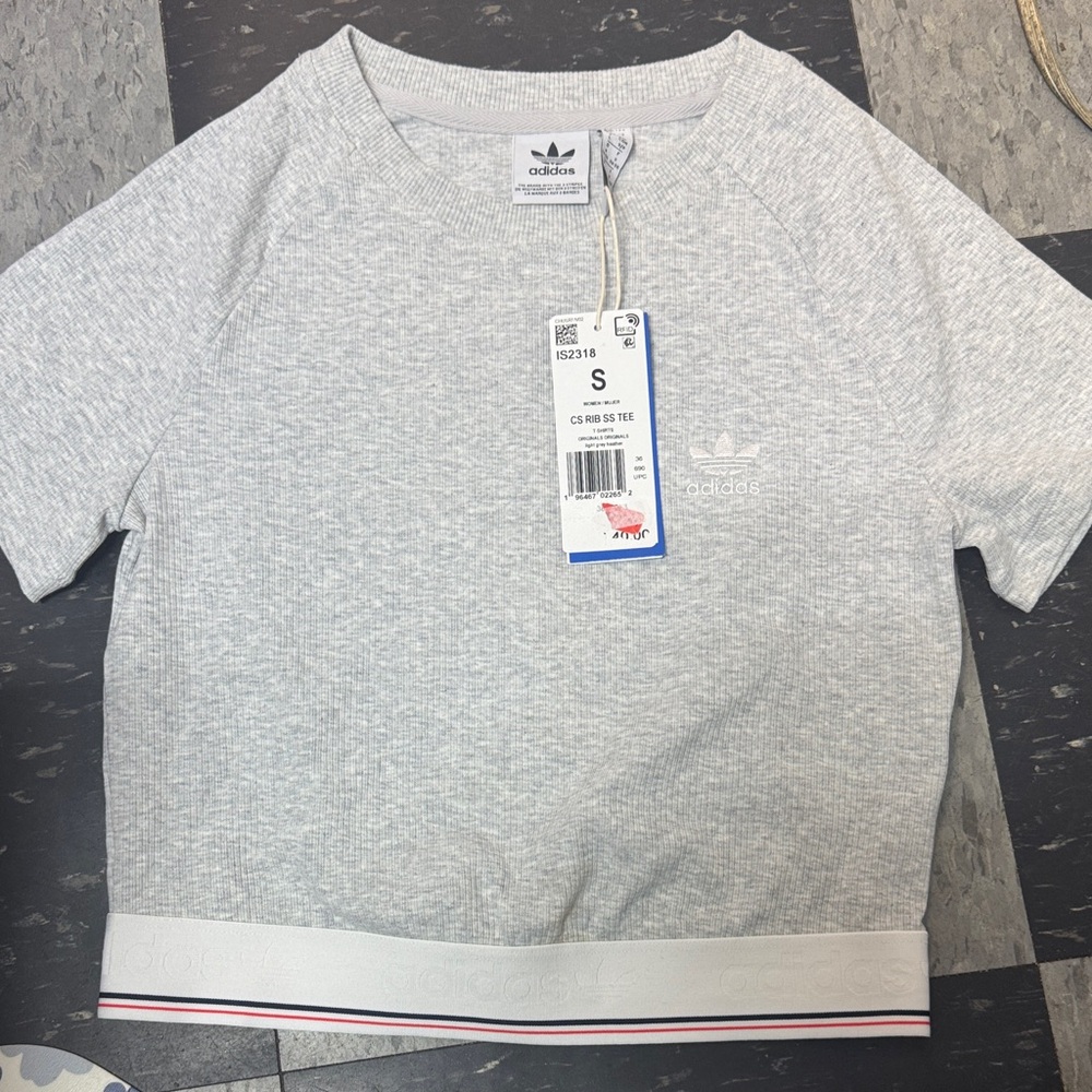 Adidas Women's Light Gray Crop Top